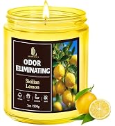 Sicilian Lemon Odor Eliminating Highly Fragranced Candle, Eliminates 95% of Kitchen Grease &amp; Pet ...