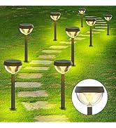 Linkind Solar Pathway Lights 8 Pack, Solar Lights Outdoor for Halloween Decorations, Warm White S...