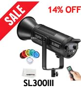 GODOX SL300III LED Video Light, 330W 5600K Bowens Mount Daylight Balanced Light, 99300Lux@1m,CRI ...