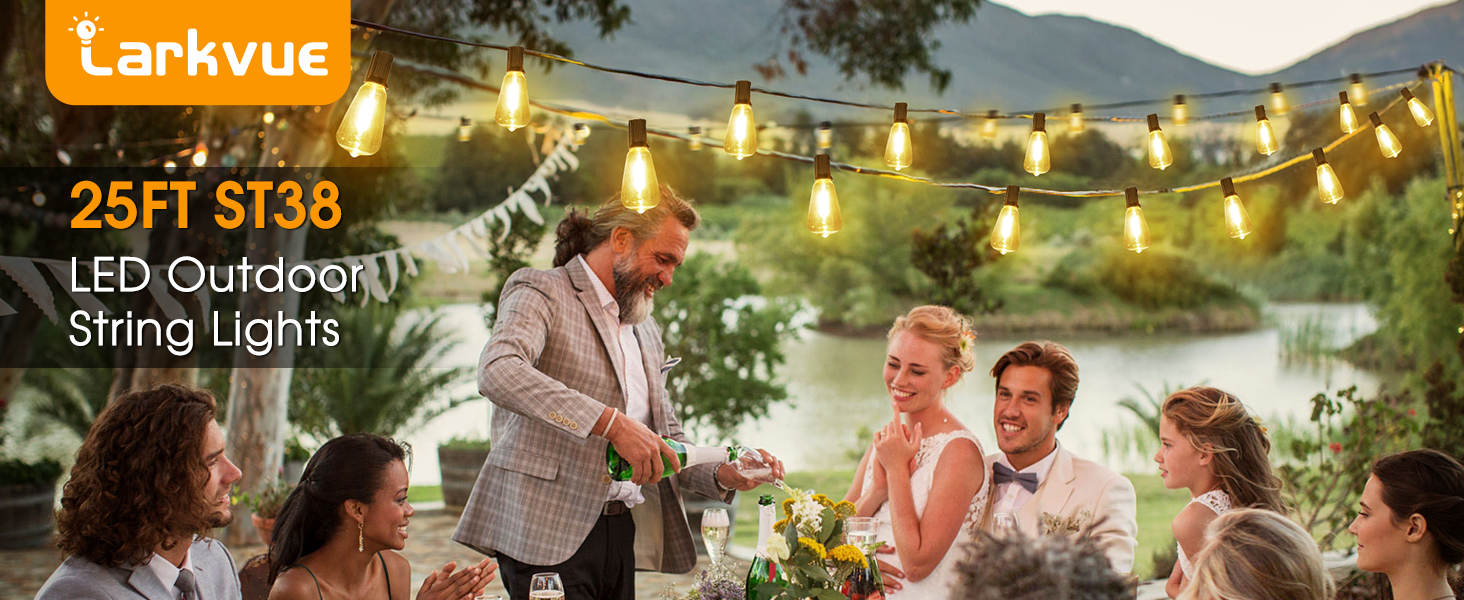 25ft ST38 LED outdoor string lights