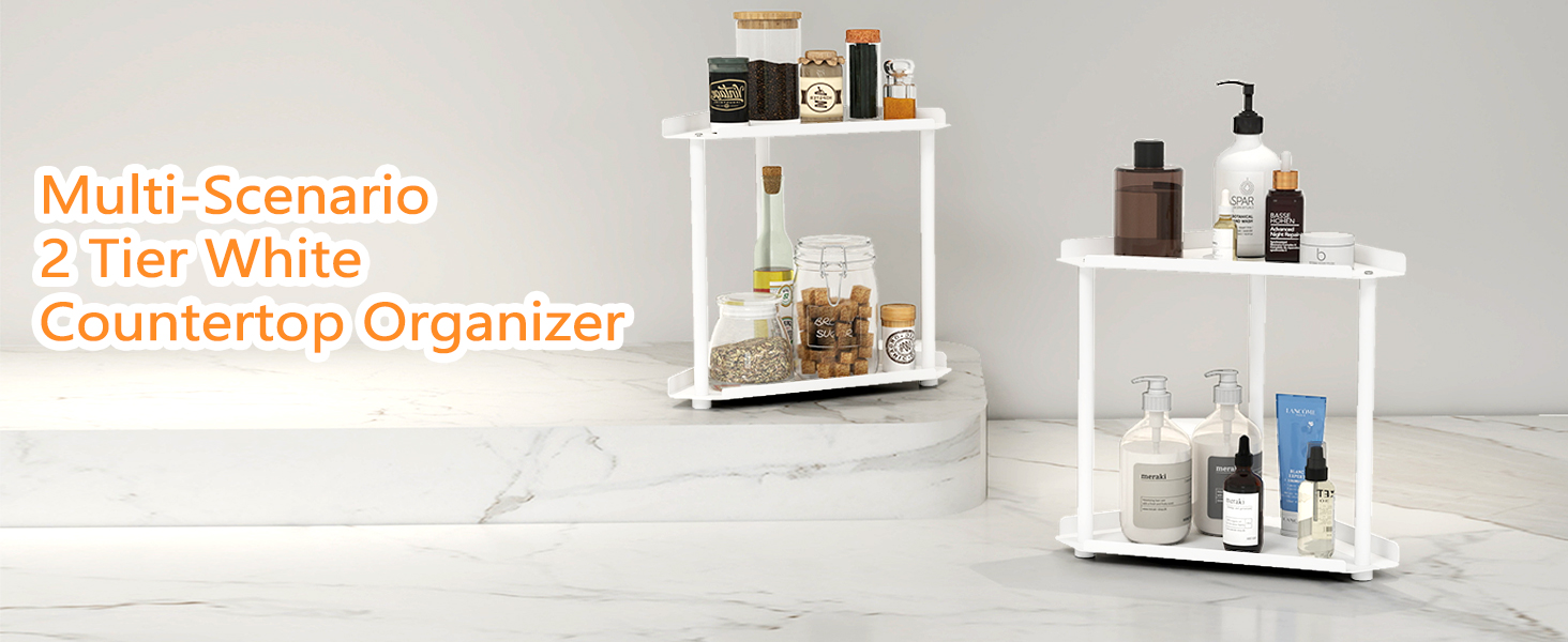 Corner Bathroom Counter Organizer, 2 Tier Bathroom Organizer Countertop