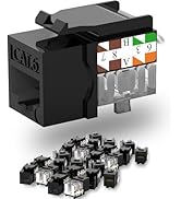 Lysymixs Keystone Jack Cat6 Slim 25 Pack, Cat6 Keystone Jacks 90 Degree, RJ45 Keystone Jack Punch...