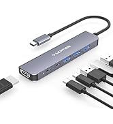 LENTION USB C Hub, 6 in 1 USB C to USB Adapter, USB C Multiport Hub with 4K HDMI Port, 1 USB-C Da...
