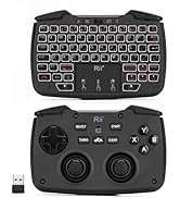 (Backlit Version)Rii RK707 3 in 1 Multifunctional 2.4GHz Wireless Portable Game Controller 62-Key...