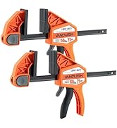 VANQUISH 6" Quick Release Bar Clamps for Woodworking, One-Hand Quick Release Spreader/Clamp, Ligh...