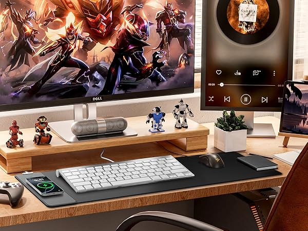 Magnetic wireless charging mouse pad