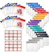 35+2 Pcs Pill Pouch Bags Zippered Pill Pouch Set with 2 Sheets Label, 7 Colors Pill Pouches for M...