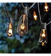 Goothy 20Ft Outdoor String Lights with 22 Edison Bulbs(2 Spare), 7W E17 Intremediate Base ST40 Vi...