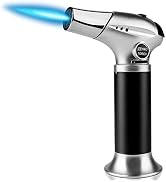 Butane Kitchen Torch Lighter Cooking Refillable Torch with Adjustable Flame and Safety Lock for D...
