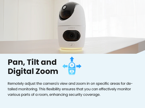 Lorex 2K Dual Lens Indoor Pan-Tilt Wi-Fi Security Camera