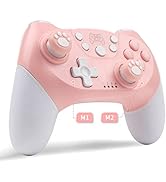 ROTOMOON Upgraded Pink Wireless Pro Controller Compatible with Nintendo Switch/Oled/Lite, with Pr...