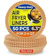 Air Fryer Liners for Najia, 50 PCS Air Fryer Paper Liners Disposable - 6.3 Inch Round Parchment S...