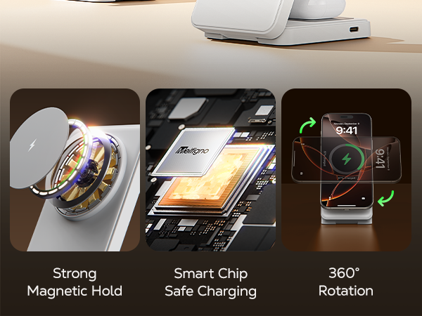 Magnetic charger stand for apple