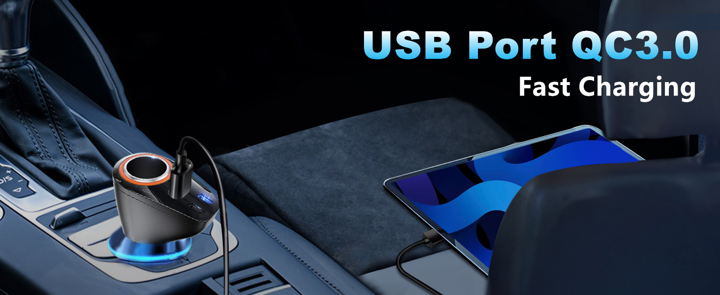 cool black car charger adapter