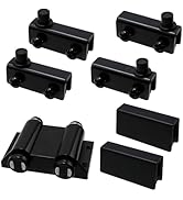 Antrader Stainless Steel Glass Door Pivot Hinge Double Head Magnetic Catch Closures ABS Black wit...