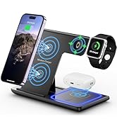 3 in 1 Wireless Charger Charging Station, Wireless Charger Stand for iPhone17 16 15 14 Pro Max 13