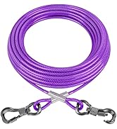 XiaZ Dog Tie Out Cable 15 Feet, Dog Runner for Yard Steel Wire Dog Cable Tether Line, Dog Chains ...