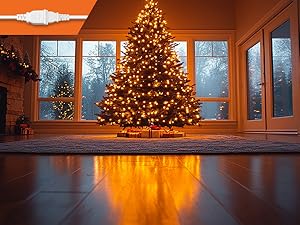 Application of power extension cord in family Christmas tree