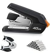 Deli Effortless Desktop Stapler, 40-50 Sheet Capacity, One Finger Touch Stapling, Easy to Load Er...