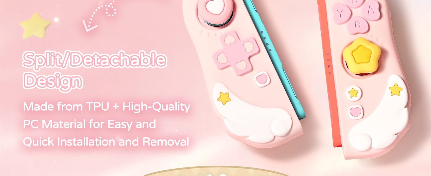 Text reads 'Bath Accessories Pack' and 'Made from TPU + High-Quality PC Material for Easy and Quick Installation and Removal' on pink background with product illustrations.
