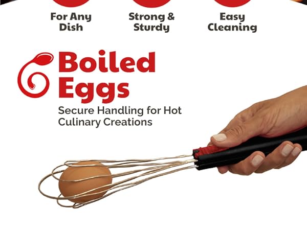 Wire tongs for cooking with a flexi-mesh design for adaptability, ideal for whisk and tongs