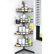Aitatty Corner Shower Caddy Standing: 4-tier Rustproof Shower Organizer Shelf - Floor Shower Corn...