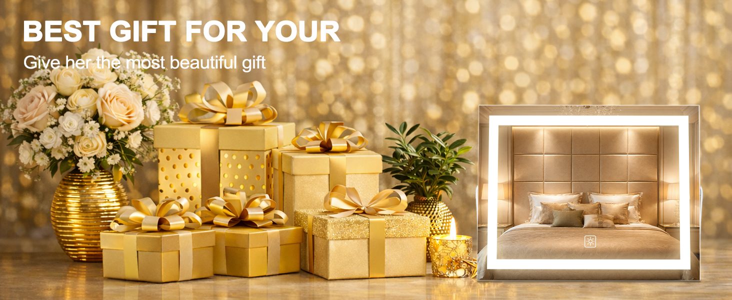 LED vanity mirror for desk