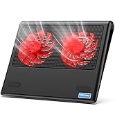 TECKNET Laptop Cooling Pad, Portable Ultra-Slim Quiet Laptop Notebook Cooler Cooling Pad Stand wi...
