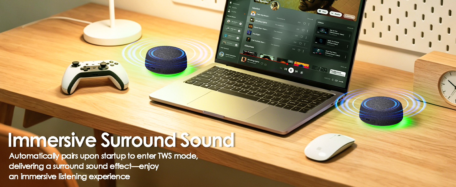 TWS true wireless stereo speaker 2 pack