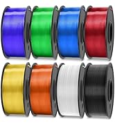 TECBEARS Translucent PLA 3D Printer Filament, PLA Filament Bundle, 0.25kg Each Spool, Total 2kg, ...
