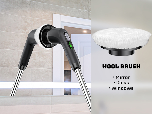 Wool brush for mirror, glass, windows