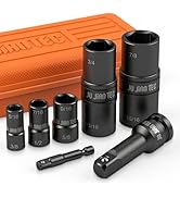 JU JIAN TEC Lug Nut Impact Socket Set, Impact Driver Flip Socket, Five Sockets with 1/4-Inch Hex ...