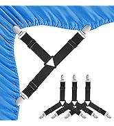 BEADNOVA Bed Sheet Straps 4 Pcs Triangle Bed Sheet Holders Fitted Sheet Clips Adjustable Sheet Su...