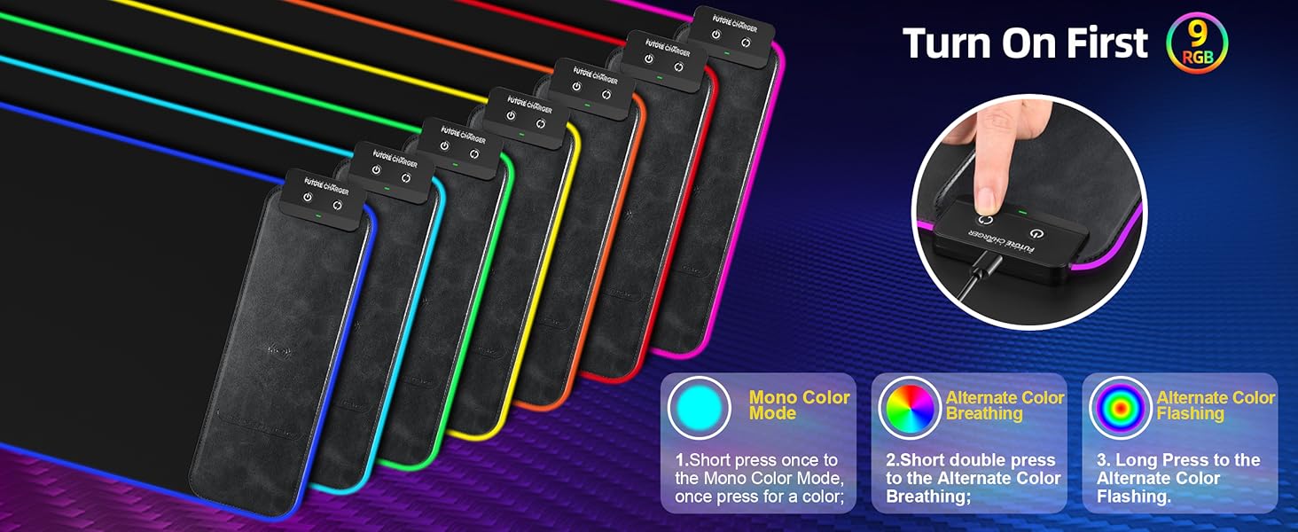 RGB Gaming Mouse Pad With Wireless Charging