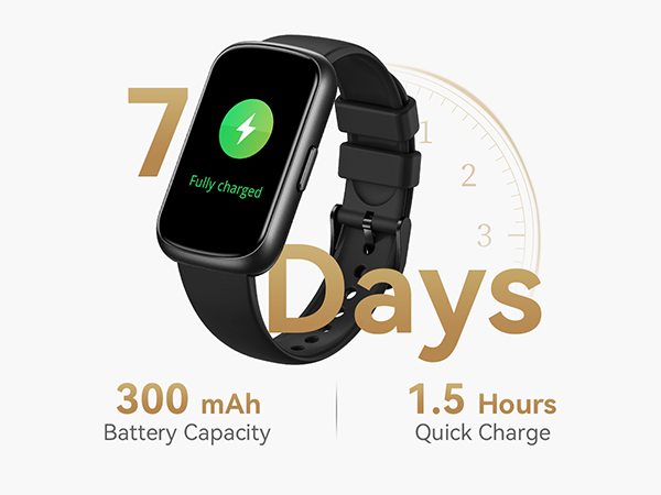 fitness tracker watch with 300 mAh battery