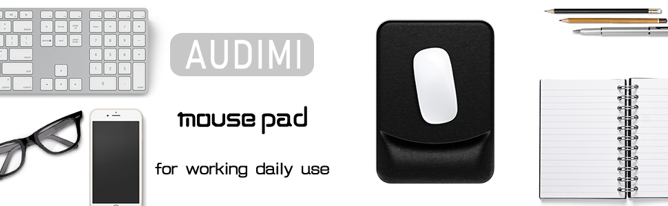 black mouse pad with Gel Wrist Support