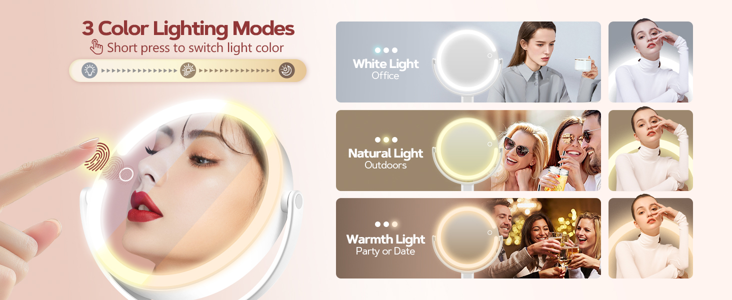 cosmetic mirror with light; cosmetic mirror with lights