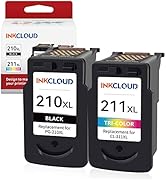 INKCLOUD Compatible Ink Cartridges Replacement for Canon PG-210XL CL-211XL for PIXMA IP2702 MP230...