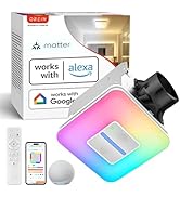 OREiN Matter Smart Bathroom Fan with Light – Humidity Sensor &amp; Dual Bluetooth Speakers, 130–160 C...