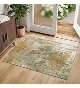 Entryway Rug 2x3 Green Door Mat Indoor Entrance 24x36, Washable Small Throw Rugs for Kitchen Floo...