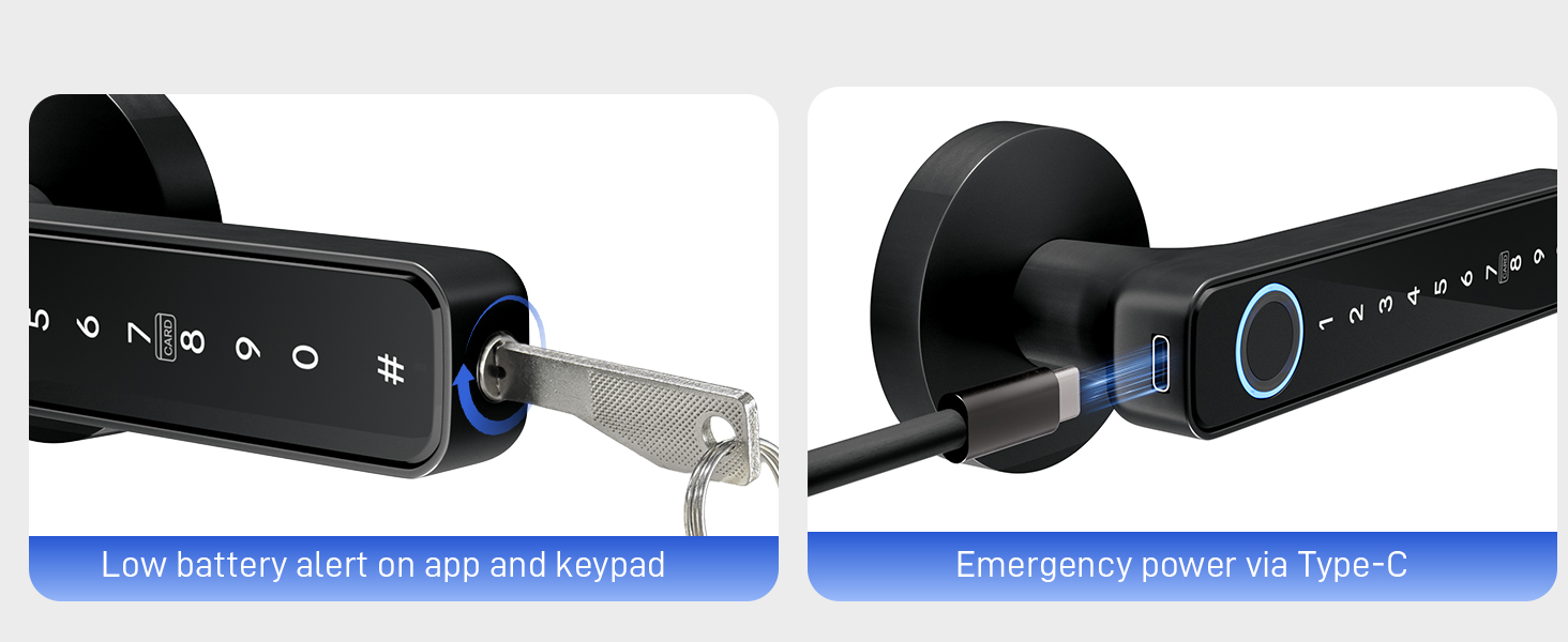 smart door lock with handle
