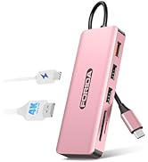 USB C Hub, 7 Ports USB C MultiPort Adapter for MacBook Pro/Air, Type C to HDMI Dongle with 4K HDM...