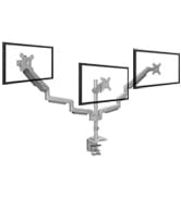 Mount-It! Triple Monitor Mount | Desk Stand with USB and Audio Ports | 3 Counter-Balanced Gas Spr...