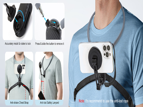 Anti-lost lanyard &amp;amp; Anti-shake chest strap
