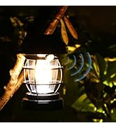 Solar Motion Sensor Lanterns, Outdoor Hanging Lamps, Waterproof, Camping Lights, Rechargeable, Ba...