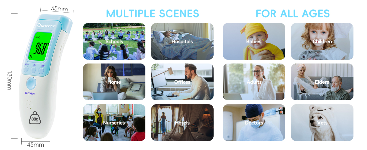 Touchless Digital Thermometer with Fever Alert