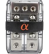 Alphasonik 3 in 2 Out Nickel Plated Power Distribution Block with 2 100Amp Mini ANL Fuses (3) 2/0...