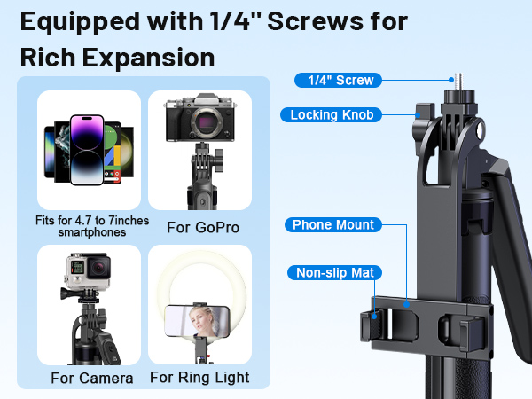 selfie stick tripod social media video recording kit