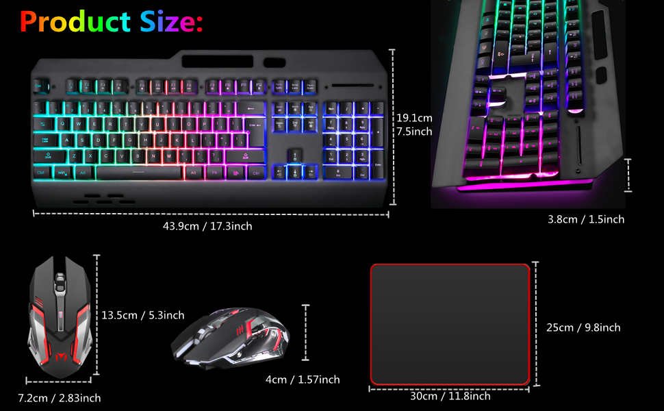 Wireless RGB Backlit Gaming Keyboard and Mouse