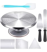 Kootek 12 Inch Cake Turntable Cake Decorating Kit Supplies, 7 Pcs Baking Supplies Aluminium Alloy...